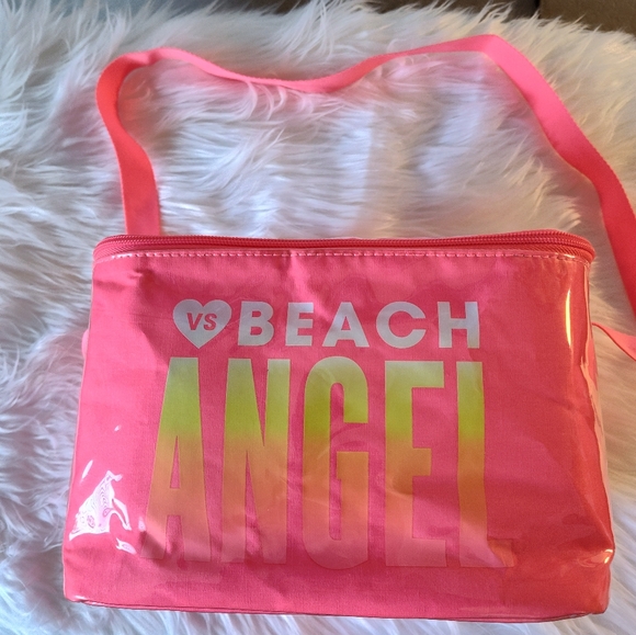 Victoria's Secret Handbags - Victoria's Secret Pink and Yellow Beach Angel Crossbody Lunch Bag
